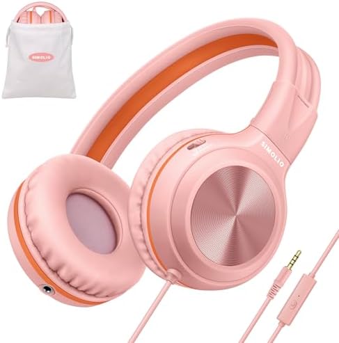SIMOLIO 2-Pack Foldable Wired Headphones with Volume Limiter – Lightweight & Comfortable 3.5 mm Audio Solution for Kids and Adults – Perfect for Travel, Home, Office, Music, Gaming, and Calls – Exceptional Sound Quality and Durability