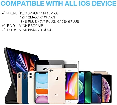 momen LED i Phone Charger Cable – 6 ft Light-Up Charging Cord with Switch Button, MFi Certified USB Fast Charging for i Phone 14/13/12/11/XS Max/XS/XR/X/8/7/Plus/SE/i Pad (Blue & Red) – Style Meets Functionality for Quick Connectivity and Enhanced Performance