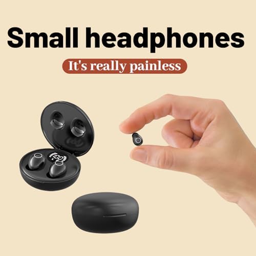 Invisible Mini Bluetooth Earbuds for Small Ear Canals – Ultimate Comfort with Noise Isolation for Work and Sleep – Lightweight Design, Fast Pairing & Superior Audio Quality for Discreet Listening Anywhere