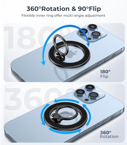 Chic Glitter Magnetic Phone Ring Holder for Mag Safe – Stylish Finger Grip Stand for i Phone, Kindle & Smartphones, Enhanced Stability with Versatile Compatibility for Pop Sockets – Elevate Your Daily Mobile Experience with Glamour and Functionality