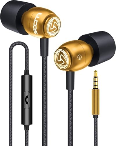 LUDOS Clamor Wired Earbuds – Premium Noise-Isolating In-Ear Headphones with Memory Foam Tips, Built-in Microphone, 5-Year Warranty – Perfect for i Phone and Samsung Users, Ideal for Students and Small Ears in Stylish Pink – Ultimate Sound Quality and Comfort for Everyday Use