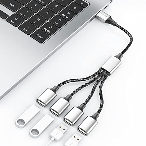 Fidioto 6.6 ft USB Extension Cable Splitter – Expand Your Connectivity with 1 Male to 4 Female Ports for Effortless Data Transfer and Charging – Ideal USB Hub Adapter for Printers, Keyboards, Flash Drives, Play Station, Laptops, and More, Ensuring Superior Compatibility and High-Speed Performance for All Your Peripheral Devices