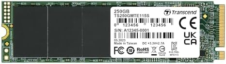 Elevate Your Computing Experience with the Transcend 256 GB M.2 2280 SSD – Achieve Lightning-Fast Speeds of Up to 1,600 MB/s for Seamless Gaming and Multitasking, Featuring PCIe NVMe Gen3 x4 Compatibility, 3 D TLC NAND Technology for Enhanced Durability, and Intelligent LDPC Error Correction for Unmatched Data Integrity. Perfect Upgrade for Ultrabooks, Laptops, and Desktops!
