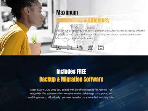 Unleash Lightning-Fast Performance with KLEVV CRAS C910 1 TB NVMe SSD – M.2 2280 Internal Drive with Heatsink for Laptops & Desktops – Experience Up to 5000 MB/s Speeds, Ideal for Gamers and Creators – PCIe Gen4 x4 Enhanced Compatibility & Reliability