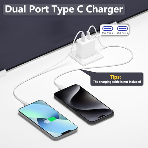 Elevate Your Charging Game with the 3-Pack Premium Dual PD Port USB C Charger Block – Compact & High-Speed Travel Power Adapter for i Phone, i Pad, Galaxy, Pixel & More – Dual Device Fast Charging Solution for On-the-Go Professionals
