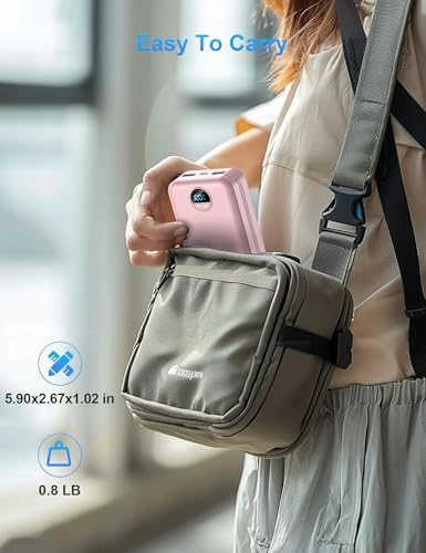 Ultimate 20,000 m Ah Portable Charger with Wall Plug – Fast Charging USB-C Power Bank with Built-in Cables, Digital Display, and Versatile 5 Output Ports for i Phone, Android, and Tablets – Stay Charged Anywhere with Enhanced Compatibility and Speed