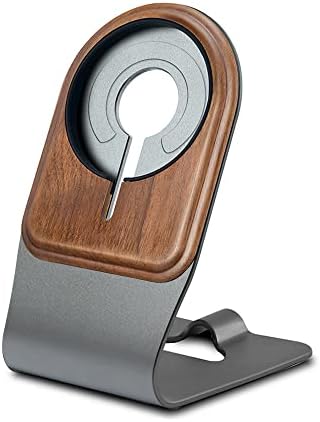 Natural Wood Stand for Apple MagSafe Charger, Real Walnut Wood Mount for MagSafe Charger Compatible with iPhone16/15/14/13/12 Series – Enhanced Compatibility and Speed