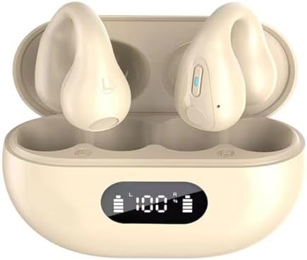 Open Ear Clip-On Bluetooth Headphones for Active Lifestyles – Waterproof Wireless Earbuds with 36-Hour Playtime and Built-In Microphone – Perfect for Running, Cycling, and Fitness – Lightweight Design with Enhanced Sound Quality and Connectivity