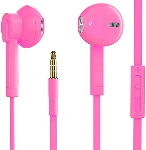Premium V-8 Noise-Isolating In-Ear Headphones with Microphone | Ergonomic 3.5 mm Earbuds for Laptops, Tablets & Smartphones | Stylish Pink 2-Pack for Enhanced Audio Comfort & Clear Calls