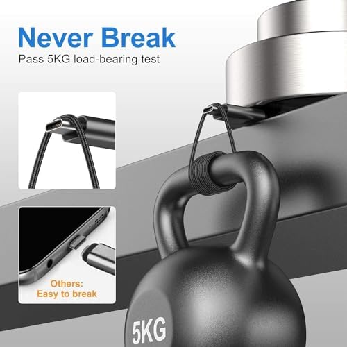 High-Speed USB Type-C Charging Cable 5 Pack – 3 A Quick Charger Cord for Samsung Galaxy S10, S9, S8 Plus & LG V50, V40, G8, G7 – Durable Braided 3 ft Cables in Sleek Silver Finish for Enhanced Performance and Flexibility