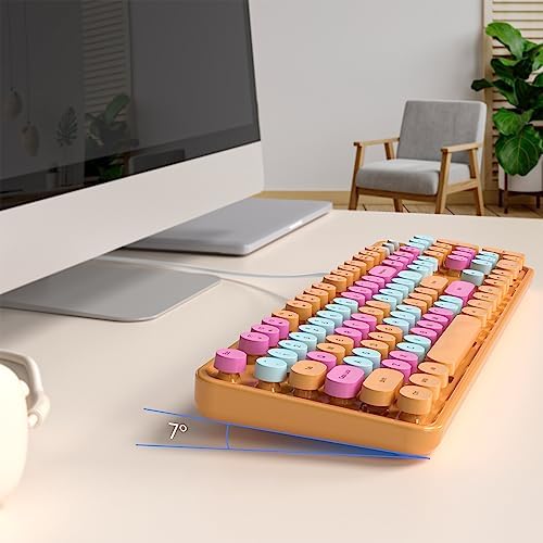 Illuminate Your Workspace with the Large Print Backlit Keyboard – Ergonomic USB Wired Multimedia Keyboard with Rainbow LED Lighting for Enhanced Comfort and Visibility on Windows PCs & Laptops