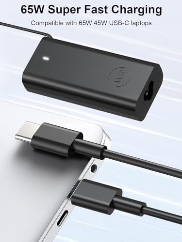 65 W USB-C Charger for Dell Latitude & Inspiron Laptops – Fast Charging Compatibility for 5540, 5530, 7420, 7620 & More – Universal Type-C Adapter for Enhanced Power Efficiency and Versatile Use – Ideal for Dell XPS and Chromebook Series – Reliable Performance with 100-240 V Input and Multiple Output Settings – Upgrade Your Charging Experience with High-Speed Power Delivery!
