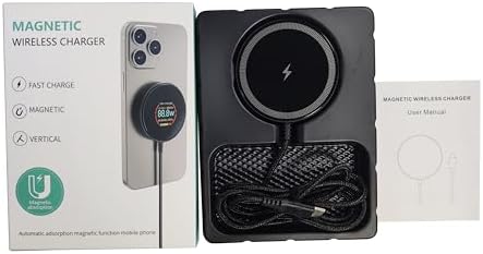 HYDGYC 15 W Mag Safe Wireless Charging Pad – Ultimate Fast Charging Solution for i Phone 16 Series & Air Pods – Sleek Black Design with 3.3 ft Cable – Effortless Magnetic Alignment for Tangle-Free Power – Compatible with i Phone Models 12, 13, 14 & More – Elevate Your Charging Experience with Reliable Speed and Style