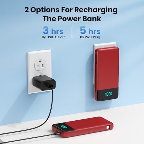 Ultimate 13800 m Ah Portable Power Bank with Built-In Cables & Wall Plug – Fast Charging Solution for i Phone 16/15/14, Galaxy & Android Devices – Travel-Ready Battery Pack with 4 Outputs for Multi-Device Charging – Compact, Lightweight & Durable Design for On-the-Go Power