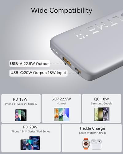 VOLTME 10000 m Ah Slim Power Bank – Ultra-Fast USB-C Portable Charger for i Phone, Samsung & i Pad – Dual Output Battery Pack for Travel, Camping & Outdoor Adventures – Lightweight Design with Smart Safety Features – Quick Charge for All Your Devices