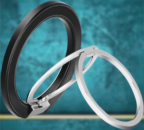 Magnetic Phone Ring Holder Adjustable Stand for MagSafe, Removable Magnetic Magnet Finger Grip Kickstand for iPhone 15 Pro Max 14 13 12,Compatible with Mag Safe Accessories Black – Enhanced Compatibility and Speed