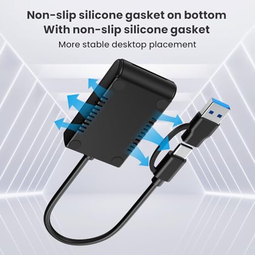 Ultra-Fast M.2 NVMe & SATA Reader Adapter – Versatile USB A & C Enclosure for All M Key & B+M Key SSDs, Compatible with 22110/2280/2260/2242/2230, Lightweight Plastic Design for On-the-Go Data Transfer and File Access