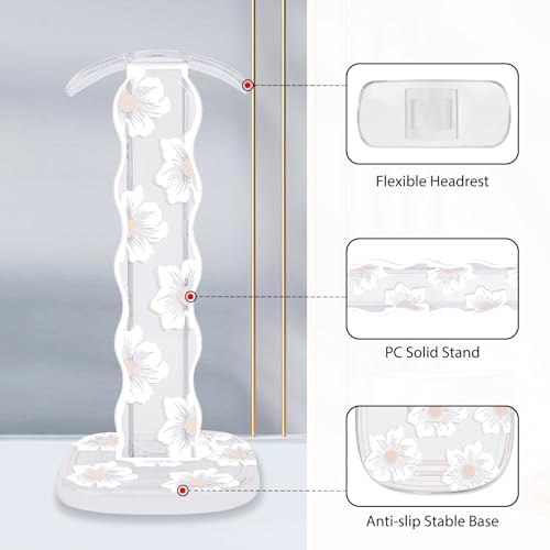 CamyCosy Headphone Holder for Desk, Gaming Headset & Earphone Stand with Tulip Flowers Pattern – Enhanced Compatibility and Speed