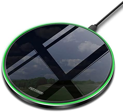 FDGAO Ultra-Compact 20 W Max Fast Wireless Charger – Effortless Qi Charging Pad for i Phone 16/15/14/13/12/SE/11/XS Max/XR, Samsung Galaxy S25/S24/Note, Air Pods, Pixel & LG G8 – Streamlined Charging Solution with Advanced Safety Features for Home or Office Use