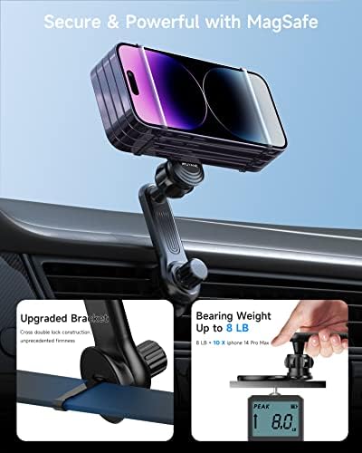 Revolutionary Mag-Safe Car Phone Mount for i Phone 15/14/13/12 Mini – Ultimate Dual Dash & Air Vent Magnetic Holder for Enhanced Stability and Safety – Seamless Installation, Elegant Design, and Unmatched Grip for Hands-Free Navigation and Connectivity