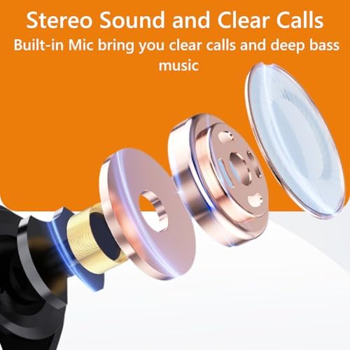 Experience Unmatched Audio Freedom: CREASO Waterproof Bluetooth Earbuds with 64-Hour Playtime, Deep Stereo Bass, and Integrated Microphone – Ideal for Athletes, Gamers, and Daily Commuters – Effortless Syncing with i Phone & Android Devices – LED Battery Indicator for Instant Power Updates