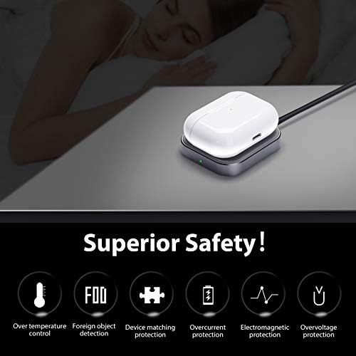 Sleek Silver Wireless Charging Dock for Air Pods Pro 2/3 & Air Pods 2 – Fast, Universal Power Solution for Effortless Charging Anywhere – Modern Aluminum Alloy Design for Home, Office, and Travel Convenience