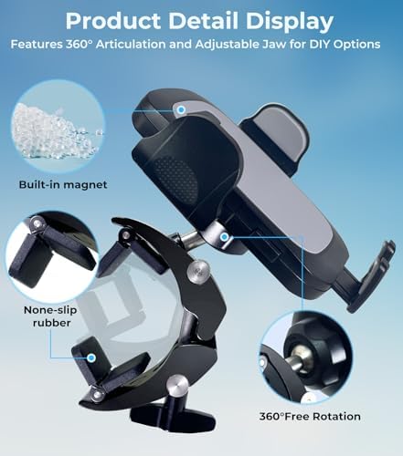 Revolutionary Qi2 Mag Safe Car Mount for i Phone 16 Pro Max – 2-in-1 Dashboard & Air Vent Holder with Strong Adhesive, Heat-Resistant Design, 360° Rotational Capability & Magnetic Convenience for Enhanced Driving Safety and Seamless Access to Navigation & Music