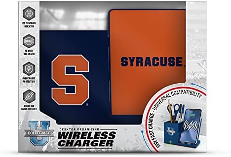 NCAA Unisex Fast Wireless Charging Stand & Desk Organizer – Stylish Multi-Device Charger for Sports Enthusiasts, Efficient Workspace Solution with Built-in Accessory Compartments