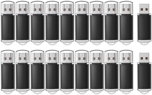 RAOYI 20 Pack 16 GB USB Flash Drive Set – Versatile USB 2.0 Memory Sticks for Effortless Data Storage and Sharing – Sleek Black Design for Home, Office, and Educational Use – Reliable and Portable Pen Drive Bundle