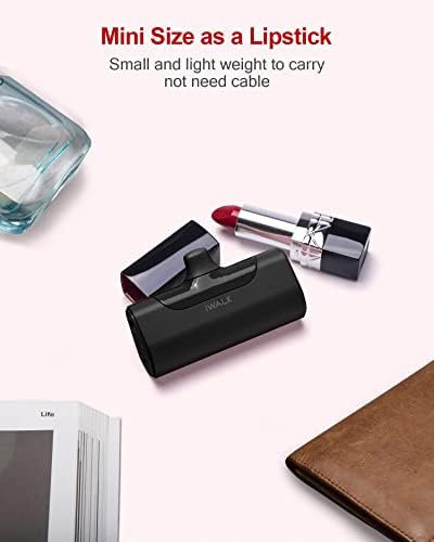 i WALK Compact 4500 m Ah USB-C Power Bank – Ultra-Lightweight Portable Charger for i Phone 16/15, Samsung Galaxy S25/S24/S23, and More – Fast Charging, Versatile Compatibility, Stylish Purple Design for On-the-Go Power Solutions