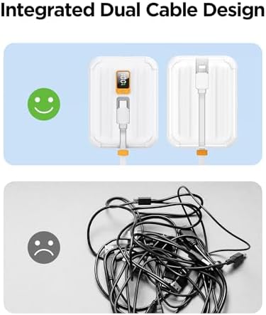 PISEN 10000 m Ah Fast Charging Power Bank with Built-in USB Cables – 30 W High-Speed Portable Charger for i Phone 16/15/14/13/12 Pro/Pro Max/Plus – Compact Battery Pack with Mini LED Display in Blue for Ultimate Convenience and Compatibility