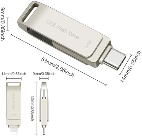 128 GB USB C Flash Drive for i Phone and Android – High-Speed Dual Drive Photo Stick for Effortless File Transfers and Reliable External Storage Solutions – Perfect for Photographers and Professionals