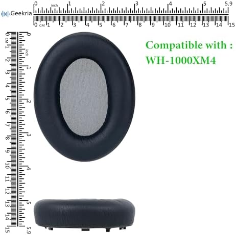 Geekria Quick Fit Replacement Ear Pads for Sony WH-1000 XM4 Wireless Headphones – Luxurious Gold Memory Foam Cushions for Ultimate Comfort and Enhanced Sound Quality, Easy Installation Audio Upgrade, Ideal Headphone Accessories for Music Enthusiasts and Professionals