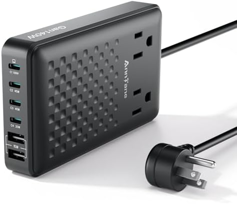 Next-Gen 140 W Ga N III 8-in-1 USB-C Fast Charging Hub – High-Efficiency Power Adapter for Mac Book, i Phone 16, Galaxy S24 & More – Ultra-Compact Design with PD 65 W Laptop Compatibility – Versatile Multi-Device Charging Solution for Home, Office, and Travel