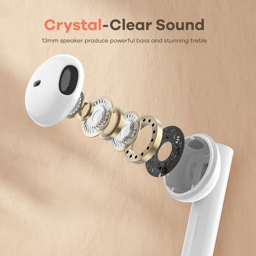 Foxeye Bluetooth 5.4 Advanced Noise Cancelling Earbuds – Ergonomically Designed Wireless Headphones with Touch Controls for Ultimate Comfort and Seamless Connectivity, Ideal for Active Lifestyles and Daily Travel, Compact Charging Case for Enhanced Portability and Quick Access