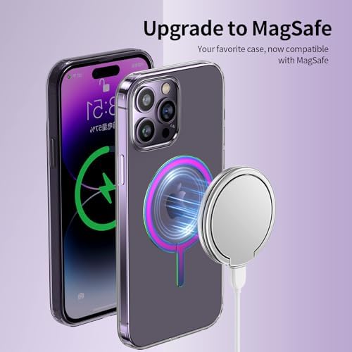 Mag Safe Sticker 2 Pack – Universal Magnetic Charging Ring for i Phone & Galaxy Devices – Elegant Mirror Blue Design for Enhanced Fast Charging – Effortless Wireless Compatibility for Busy Lifestyles – Durable, Lightweight, Residue-Free Application