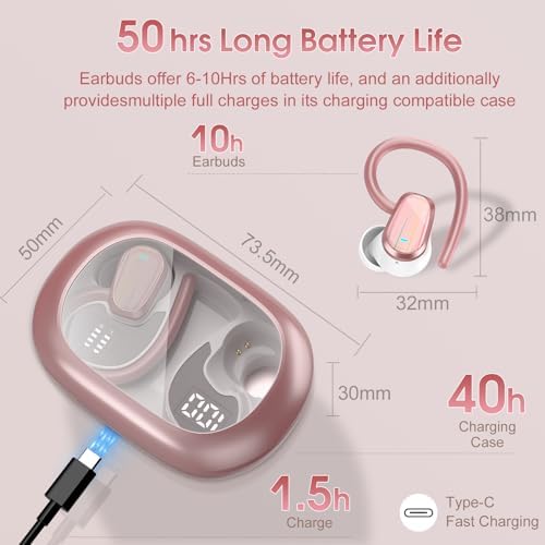 Experience the Future of Sound with OYIB Bluetooth 5.4 Wireless Earbuds – Immersive Deep Bass Sport Headphones with IP7 Waterproof Durability, 50-Hour Playtime, and Advanced ENC Microphone for Superior Call Clarity – Perfectly Crafted for Fitness Enthusiasts and Active Lifestyles in Elegant Cream White