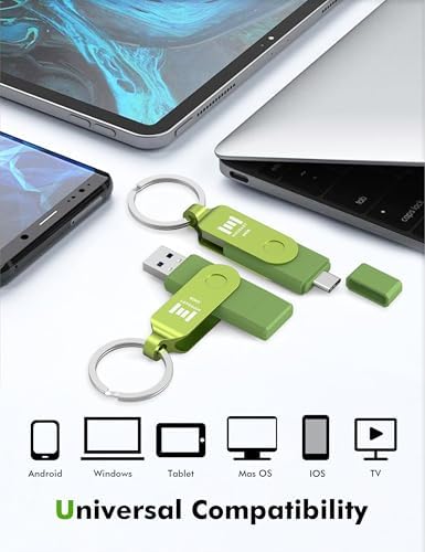 MOSDART 256 GB USB 3.1 Dual Flash Drive – Lightning-Fast Data Transfer for i Phone 15/16, Android, i Pad & Mac Book – Versatile USB-C & A Compatibility – Portable Keychain Design with LED Status Indicator