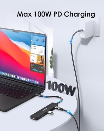 Elevate Your Connectivity with the LENTION USB C Hub: 100 W Fast Charging, 4 K HDMI Output, Dual Card Reader, and Versatile USB 3.0/2.0 Compatibility for Mac Book Pro, Mac Air, Surface, Chromebook, and More – Sleek Space Gray Design for Professionals and Creatives Seeking Enhanced Performance and Productivity