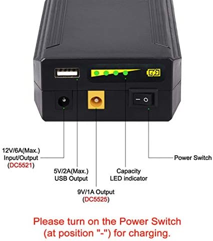 Talentcell 12 V Lithium-Ion Power Bank – 9000 m Ah Portable Battery Pack with Multi-Output Options for LED Lights, CCTV, Heated Jackets & Mobile Devices – Reliable, Lightweight, and Fast-Charging Solution for On-the-Go Power Needs