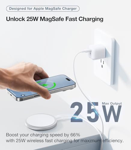 Ultra-Fast TORRAS Icenano 30 W USB-C Charger Block – PD 3.0 Compatible Wall Adapter with 5.5 ft Cable, Stylish Crystal Pink Design, Low-Temperature Operation for Safe Charging of i Phone 16/15 & Mag Safe – Perfect for Travel and Home Use