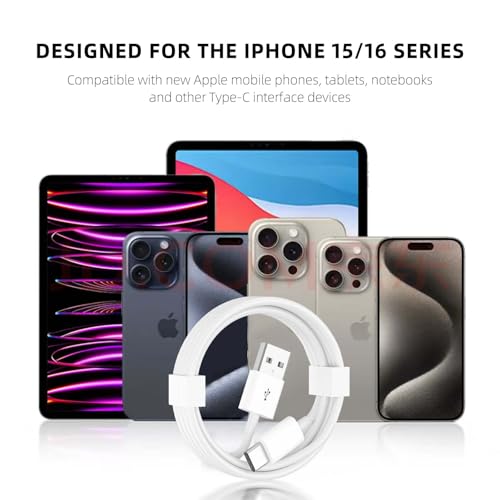 4 Pack Carplay USB A to USB C Cable for iPhone 16E 15 16, 16 Pro Max, 16 Plus Car Charger, iPad Pro 12.9/11, iPad 10 Generation, iPad Air 5 Generation/4 Gen, Mini 6 Generation Car Fast Charging Cord – Enhanced Compatibility and Speed