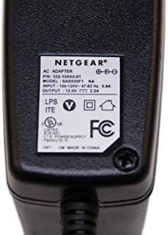 Netgear PAV12 V 12 V 2.5 A AC/DC Power Adapter – Reliable Power Solution for Wireless-AC Access Points, Ensures Optimal Performance and Compatibility for Pro SAFE WAC Devices, Ideal for Seamless Connectivity in Home and Office Environments