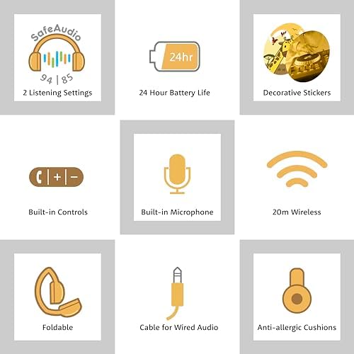 Kid-Safe Bluetooth Headphones in Vibrant Green – Buddy Phones POP for Young Listeners with Volume Limiting & Built-In Microphone – Portable & Foldable Design for Ultimate Comfort in Online Learning, Gaming, and Music Enjoyment – Compatible with i Phone, i Pad, Tablets, and PCs