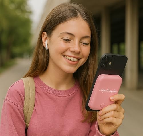 Magnetic 10,000 m Ah Power Bank – Ultra-Fast Wireless Charger for i Phone, Samsung, Android, Huawei, Xiaomi – Sleek Pink Portable Battery Pack with Mag Safe Compatibility for Effortless On-the-Go Charging