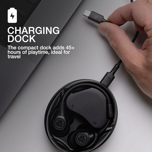 JLab Work Buds: Premium In-Ear True Wireless Headset with Detachable Noise-Canceling Boom Mic, 55+ Hours Playtime, Bluetooth Multipoint Connectivity, and USB-C Charging Dock for Ultimate Versatility and Comfort