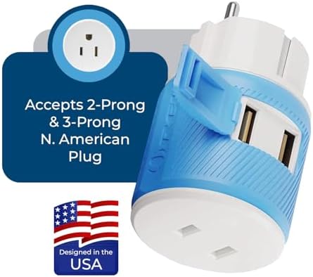 OREI Switzerland Travel Plug Adapter with Dual USB Ports – Ultimate Type J Charging Solution for USA Devices – Fast, Efficient Power for i Phones, Laptops, Tablets & More – Essential Travel Accessory for Hassle-Free Connectivity