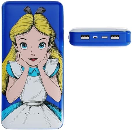 Disney Alice in Wonderland Portable Power Bank – 10,000 m Ah Slim Charger with USB-A for All Devices – Chic Cheshire Cat Design for Disney Fans – Ideal Travel Companion and Unique Gift for All Ages – Perfect for Charging Smartphones, Headphones, and Smartwatches – Officially Licensed Disney Merchandise