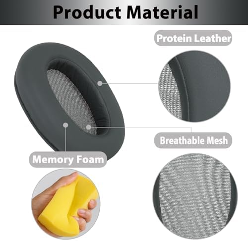 Upgrade Your Audio Experience with Adhiper Replacement Ear Pads for Sony WH-ULT900 N – Ultra-Soft Protein Leather & Premium Noise Reduction Foam for Superior Comfort and Sound Isolation – Effortless Installation & Enhanced Compatibility in Sleek Black