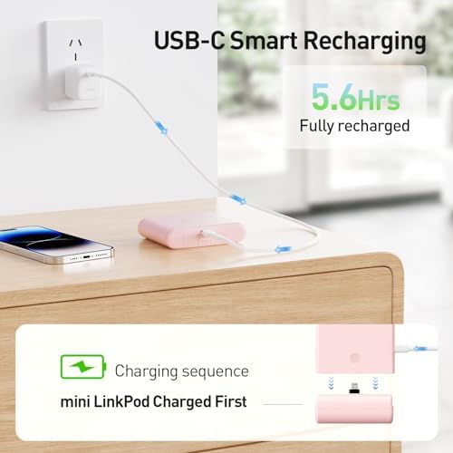 i WALK 13500 m Ah USB-C Portable Charger – Ultra-Fast Charging Power Bank for i Phone 16/15/16 Plus/16 Pro Max, i Pad & More – Lightweight Battery Pack in Stylish Pink for On-the-Go Convenience and Enhanced Device Compatibility